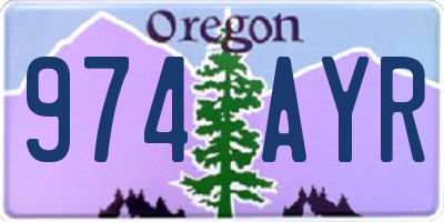 OR license plate 974AYR