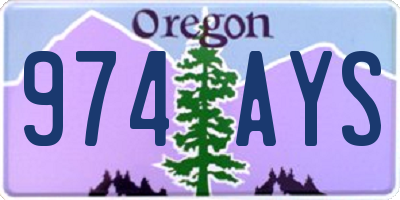 OR license plate 974AYS