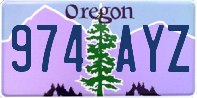 OR license plate 974AYZ