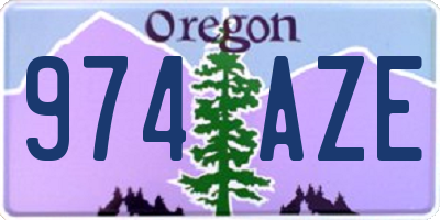 OR license plate 974AZE