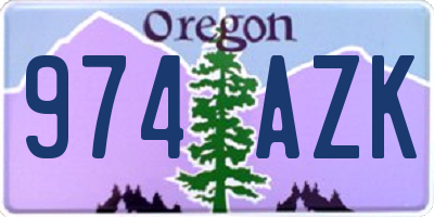OR license plate 974AZK