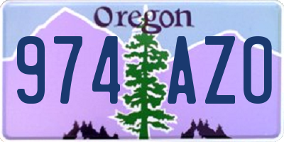 OR license plate 974AZO