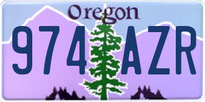 OR license plate 974AZR