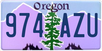 OR license plate 974AZU