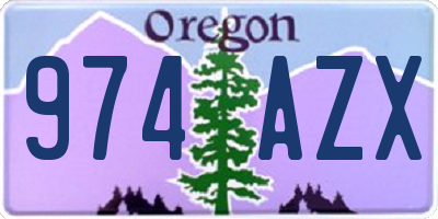 OR license plate 974AZX