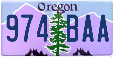 OR license plate 974BAA