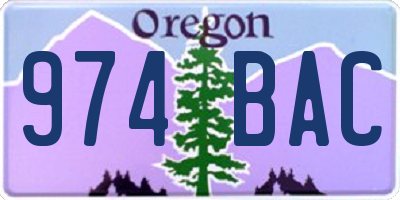 OR license plate 974BAC