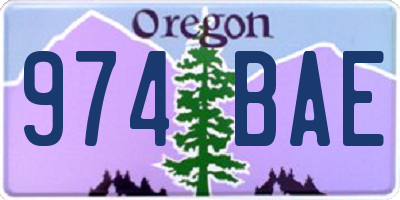 OR license plate 974BAE