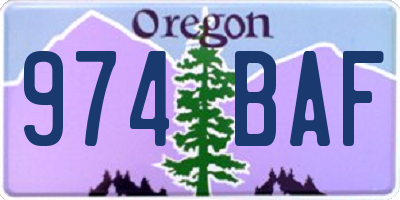 OR license plate 974BAF