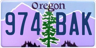 OR license plate 974BAK
