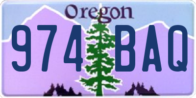 OR license plate 974BAQ