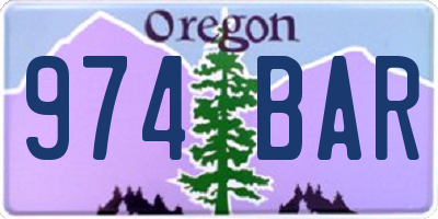 OR license plate 974BAR