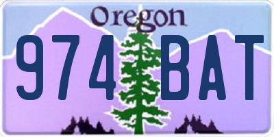 OR license plate 974BAT