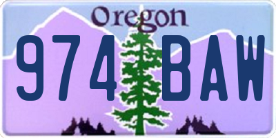 OR license plate 974BAW