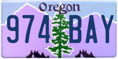 OR license plate 974BAY