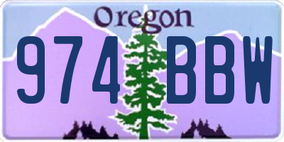 OR license plate 974BBW