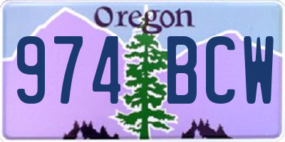 OR license plate 974BCW