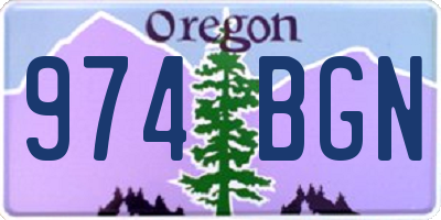 OR license plate 974BGN