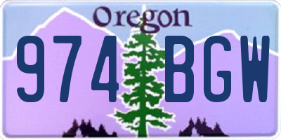 OR license plate 974BGW