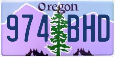 OR license plate 974BHD