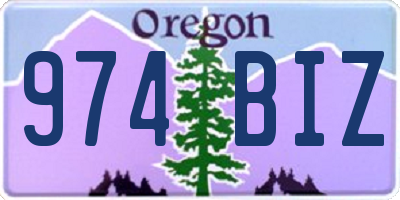 OR license plate 974BIZ