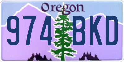 OR license plate 974BKD