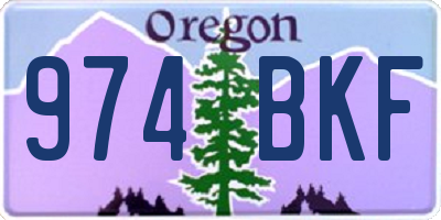 OR license plate 974BKF