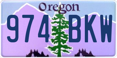 OR license plate 974BKW