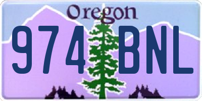 OR license plate 974BNL