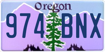 OR license plate 974BNX
