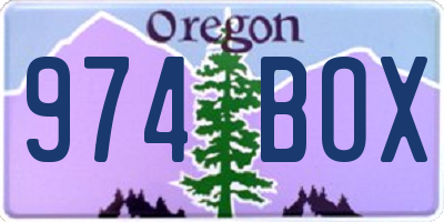 OR license plate 974BOX