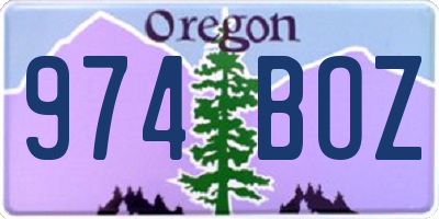 OR license plate 974BOZ