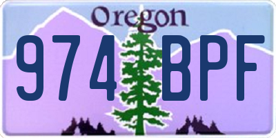 OR license plate 974BPF