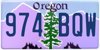 OR license plate 974BQW