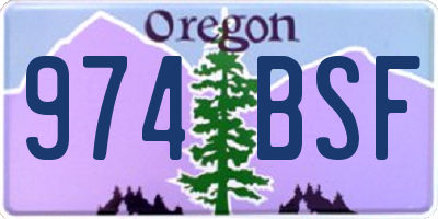 OR license plate 974BSF