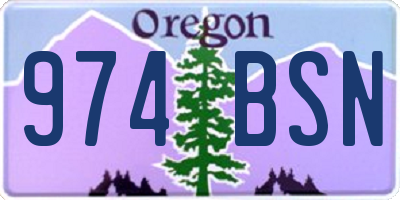OR license plate 974BSN