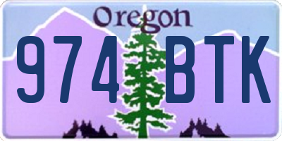 OR license plate 974BTK