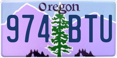 OR license plate 974BTU