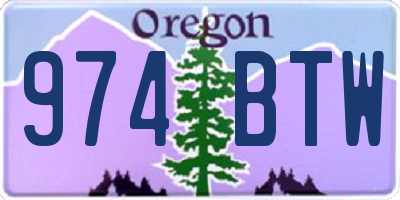 OR license plate 974BTW