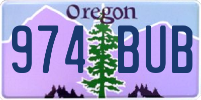 OR license plate 974BUB