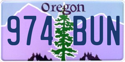 OR license plate 974BUN