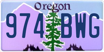 OR license plate 974BWG