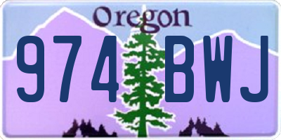 OR license plate 974BWJ