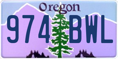 OR license plate 974BWL