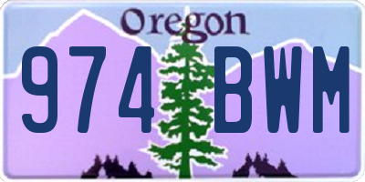 OR license plate 974BWM