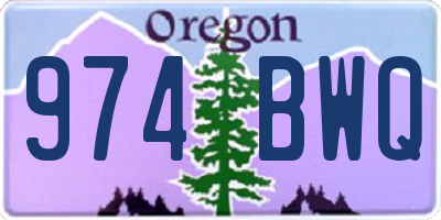 OR license plate 974BWQ