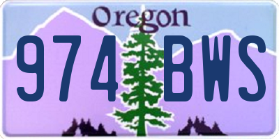 OR license plate 974BWS