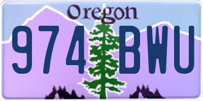 OR license plate 974BWU