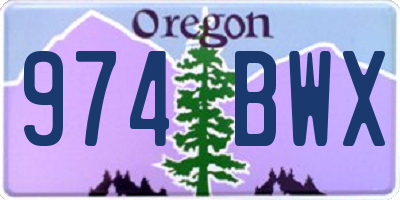 OR license plate 974BWX