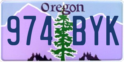 OR license plate 974BYK